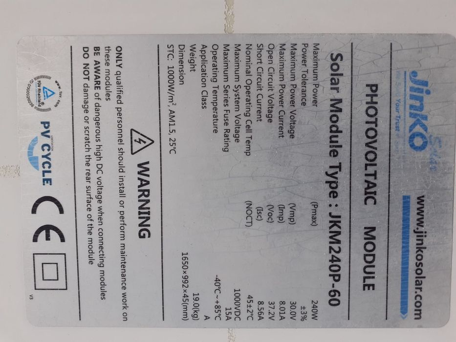 Panouri solare fotovoltaice 250w