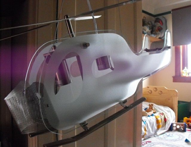 Corp de iluminat/lustra elicopter pt camera copiilor cu becuri incluse