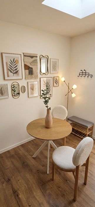 Masa living, Pako World, M1C-0153, Alb / Natur, 80x80x75 cm