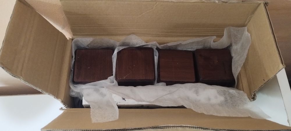 Set 4 Picioare Masă Lemn Masiv (Fag)-NOI- Culoare Nuc (Orzech)