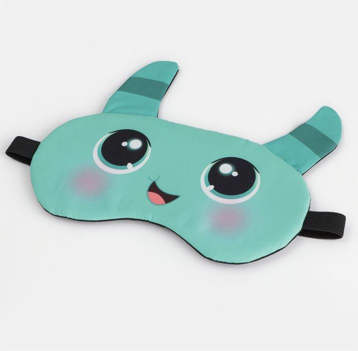 Маска для сна с ушками «Монстрик», 19.3 х 15 см, цвет бирюзовый