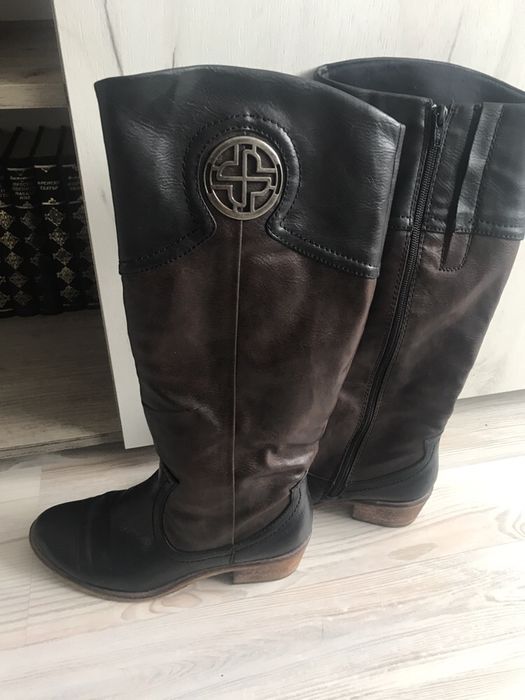 Модерни ботушки в черно и кафяво