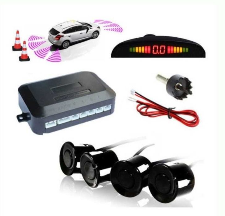 Парктроник с 4 сензора - сиви, дисплей и звукова сигнализация