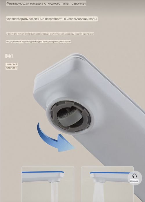 Смеситель с индикатором температуры и подсветкой