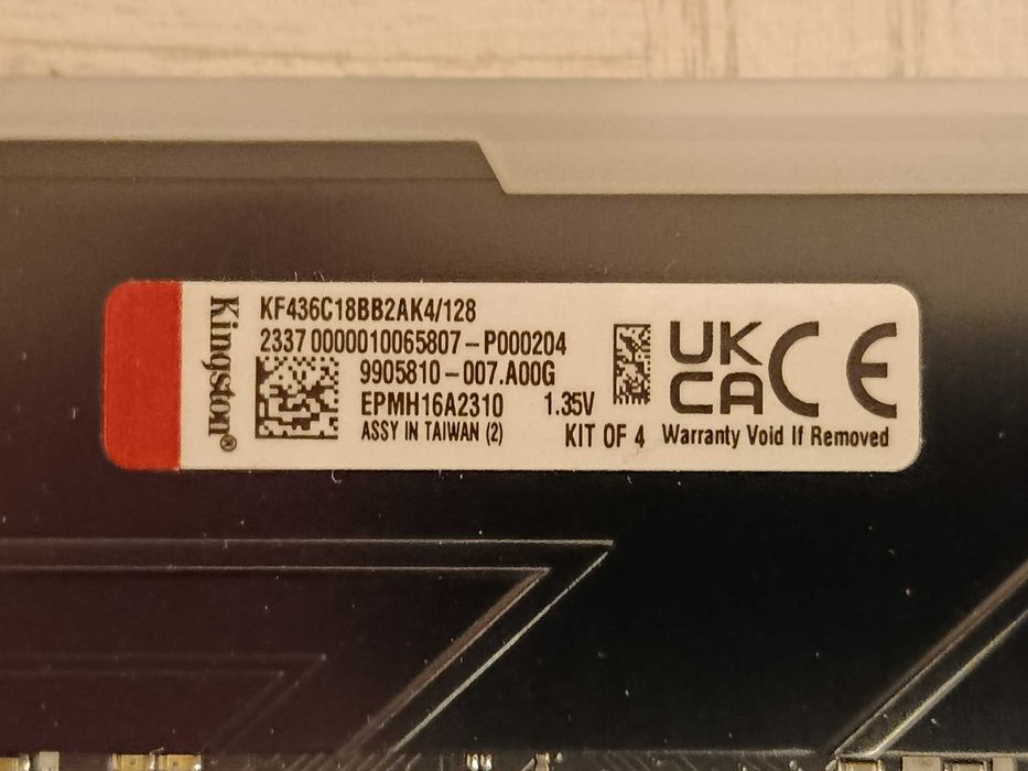 DDR4 128GB Kingston FURY Beast 4*32GB 3200MHz/3600MHz