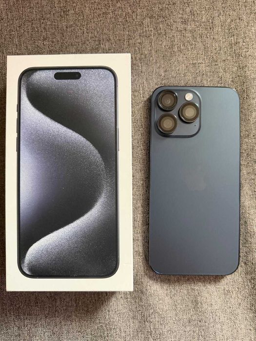 iphone 15 pro max 512 GB с 94 % капацитет на батерията blue titanium