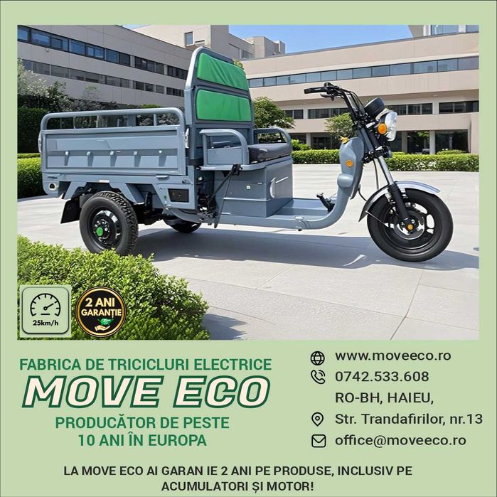 Triciclu electric 25KM/H cu 2Ani garantie inclusiv la Baterii si Motor