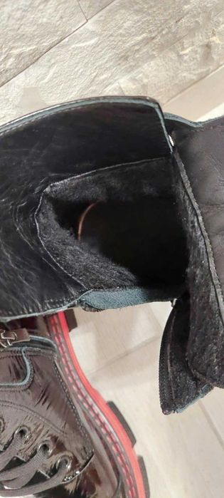 Боти от естествена кожа-лачена-37 номер