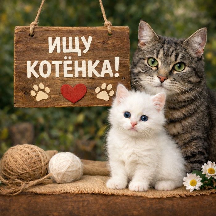 Ищу котенка желательно белого