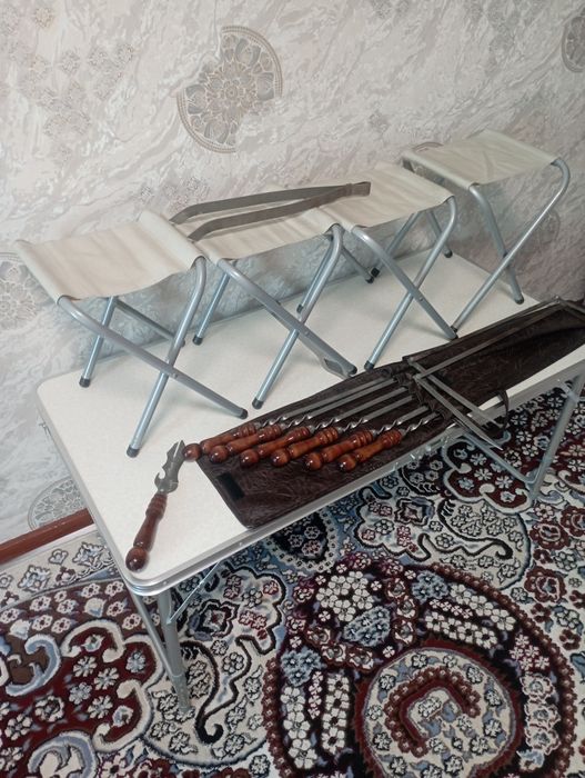 Раскладной стол и стул + шампур и мангал