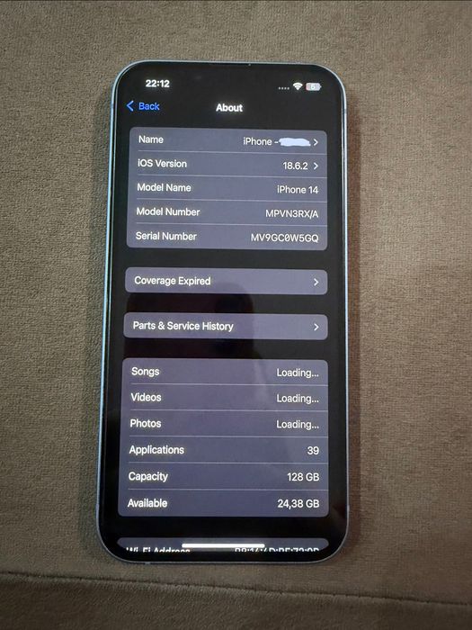 Vand iPhone 14, 128GB, Blue, 5G