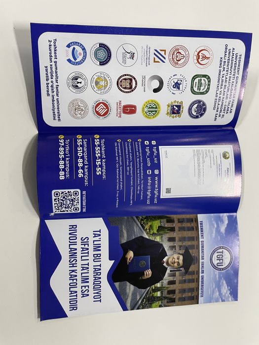 Brendingiz tushirilgan flayer, vizitka, paket, bloknotlqrga buyurtma