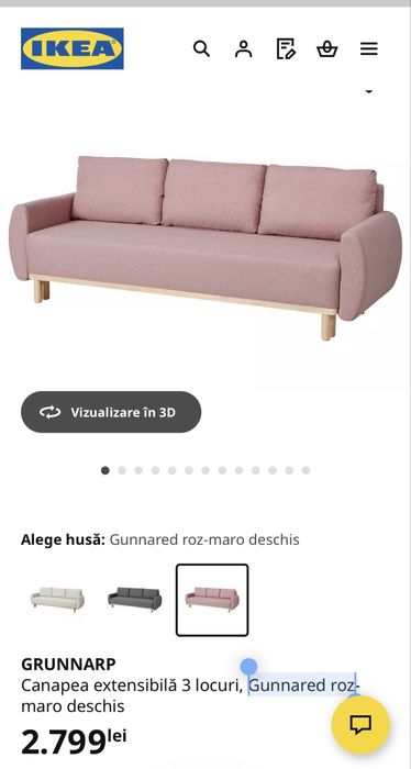 Canapea Ikea, Gunnarp roz