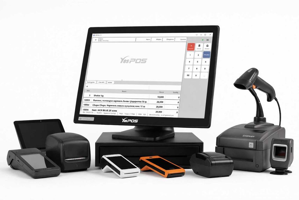 Кассовый апарат Kassa Aparat Dokon Uchun Monoblok Ekran Sensor Pos Erp