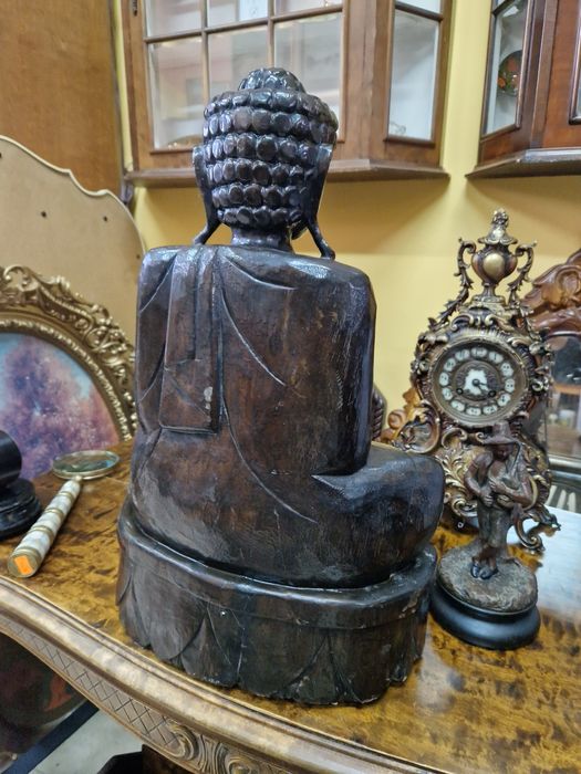 Великолепна антикварна дървена фигура статуетка