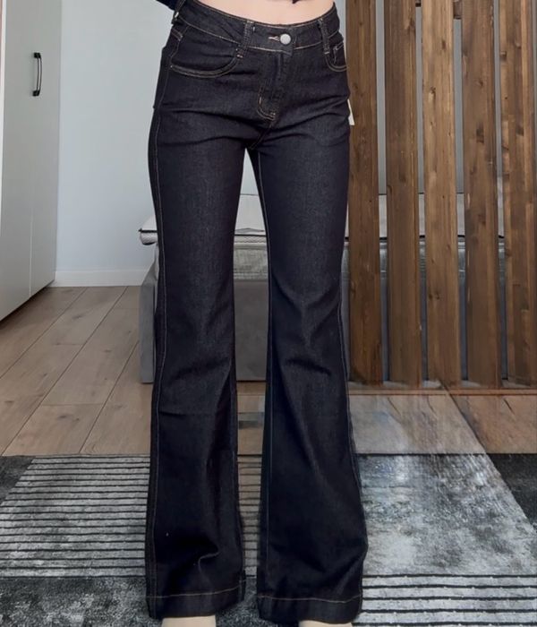 Черные клеш джинсы