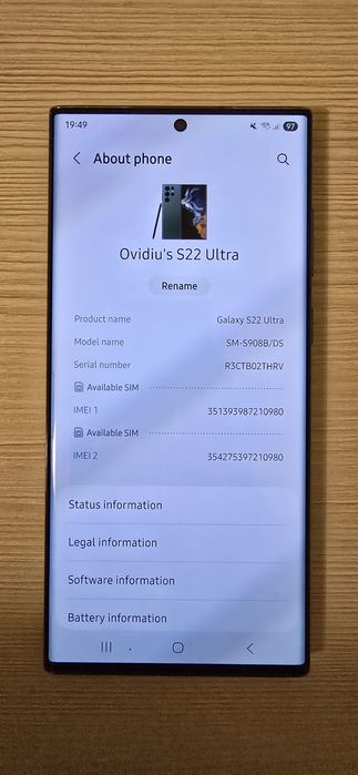 Samsung  S 22 ultra, 128 gb