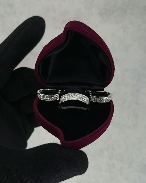 Kumush zirak uzuk совга комплект серебряная серьги кольца жемчуг