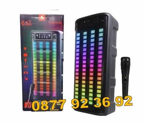 ДВОЙНА + МИКРОФОН, караоке колона, активна тонколона, модел: KTS-1806