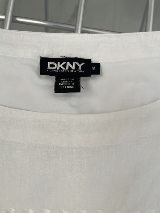 100% ленена рокля с бродерии DKNY