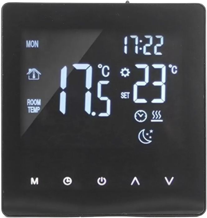 Интелигентен цифров термостат K2MRH3A,черен, LCD, тъч бутони