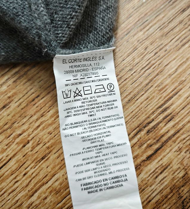 El Corte Ingles 100% Кашмирена Отворена жилетка размер 44 / М