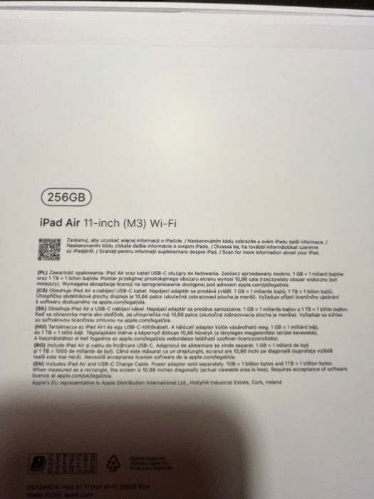 iPad Air 11 inch Blue, 256 GB, new model 2025, НОВ, ГАРАНЦИЯ И ФАКТУРА