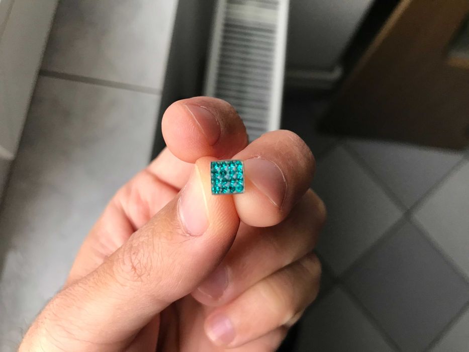 Cercei Turcoaz cu șurub în formă pătrată