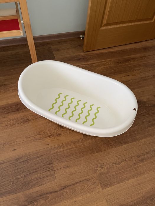 IKEA ЛЭТСАМ Ванночка детская, белый, зеленый