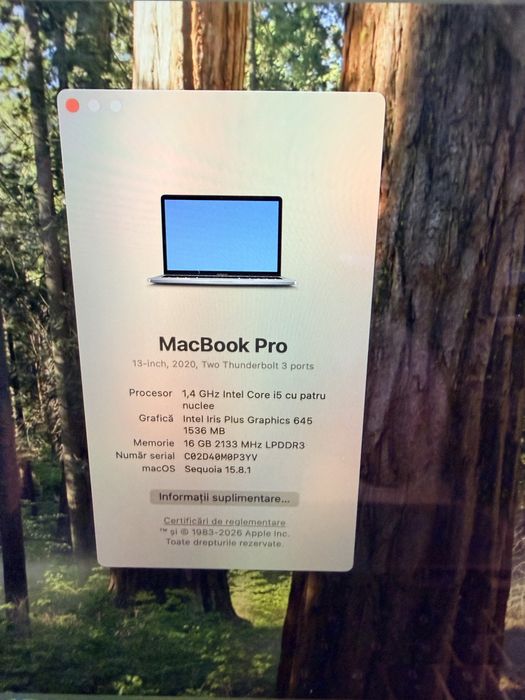 Macbook pro 2020 i5 ca nou -2000 ron