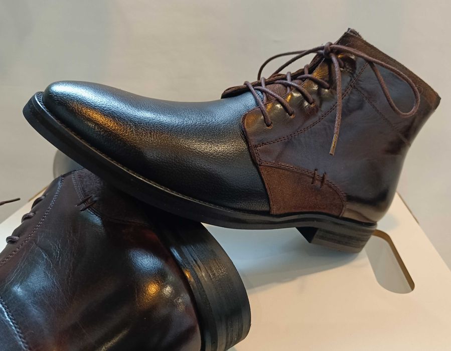 Ghete lace up 43 lucrate manual Dahlin NOI piele naturala moale