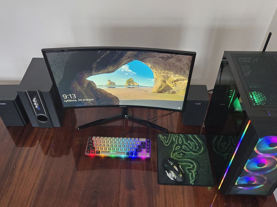 Gaming PC i7 / GTX 1660 SUPER + Samsung 27 Curved Monitor (C27F396FHI)