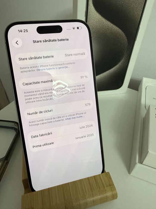 iPhone 15 Pro, 128Gb, Bat 91%, Impecabil