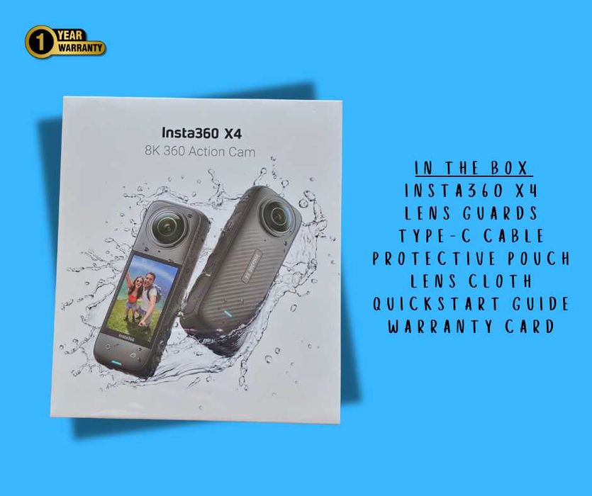 Insta360 X4 – НОВА – 8K 360° екшън камера + аксесоари