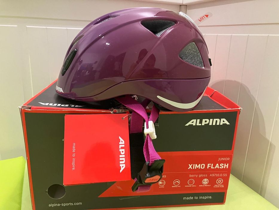 Casca protectie cu led copii bicicleta Alpina marime 45-49 cm