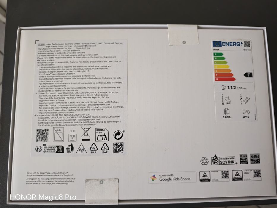 Honor Pad 10 WiFi 8GB 256GB Grey нов/неотварян