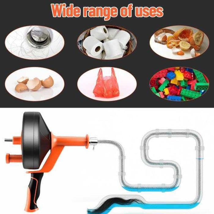 Спирала за отпушване 10м с бормашина и ръкавици