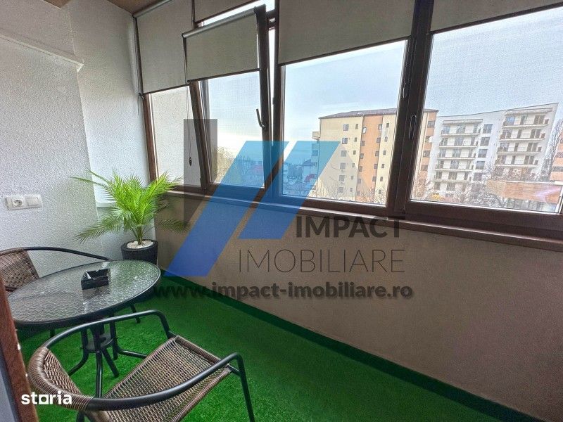 Mobilat si utilat LUX, Brazda,etaj2 cu lift,centrala termica, bloc nou