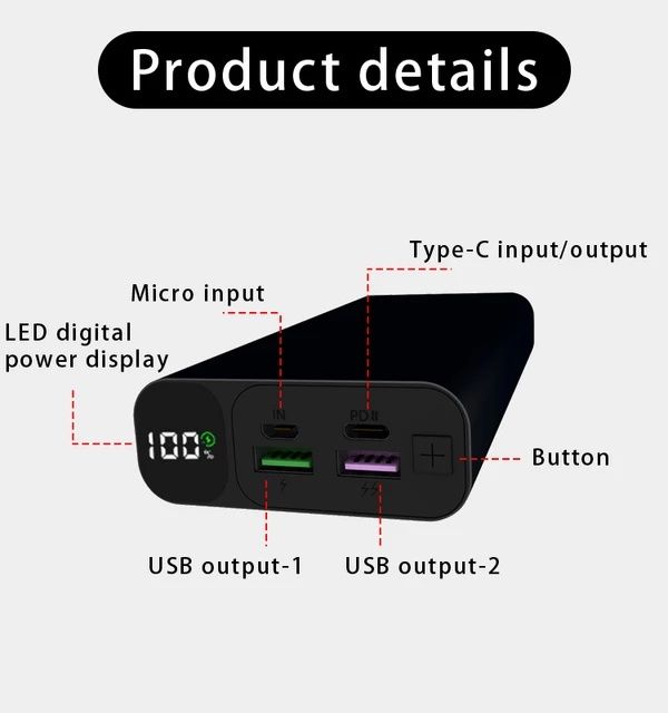 Висок клас Външна батерия РЕАЛНИ 20 000mah 5А бързо зарядно power bank