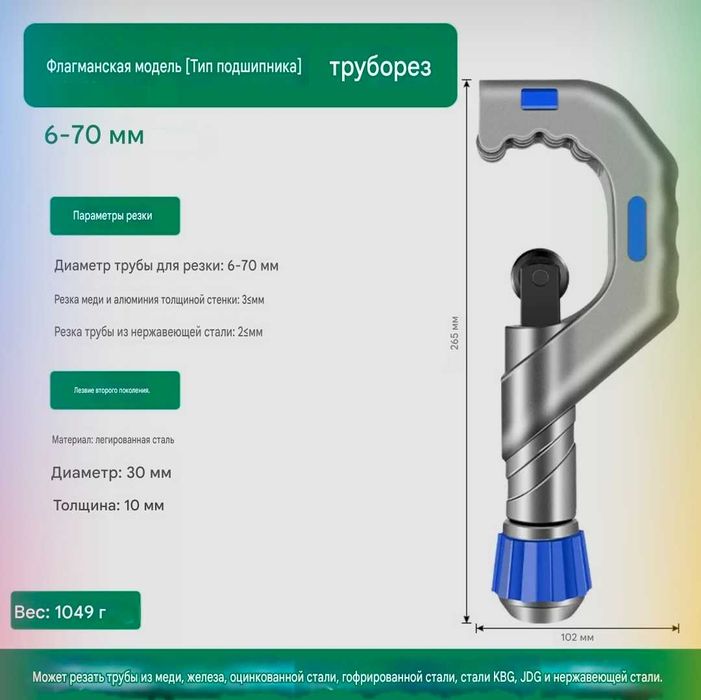 Ручной труборез CT-532 (трубоотрезной станок) 4-32мм 5-50мм 6-70мм
