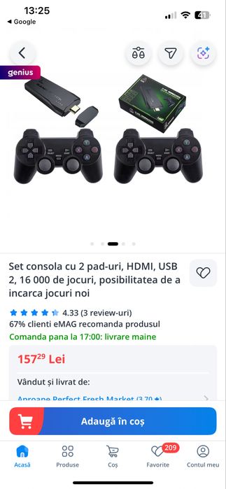 Vand consola jocuri cu doua controlere