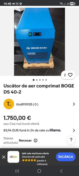 Uscator de aer comprimat cu refrigerare Boge DS 4-2