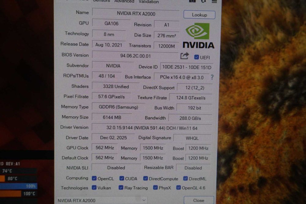 Видеокарта GPU Nvidia Quadro RTX A2000 6GB / Вкл.ДДС