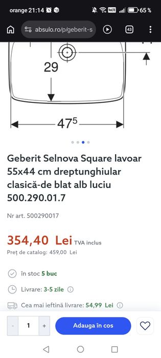 Lavoar Senovia Geberit
