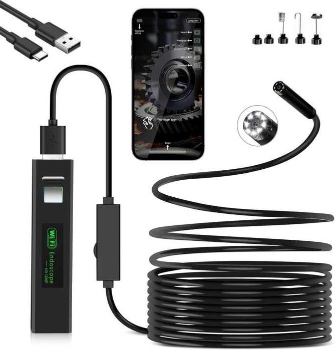 Безжичен ендоскоп камера за телефон с iOS и Android 720p 5м кабел