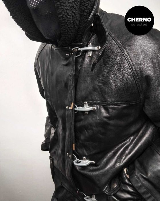 FAY рядко винтидж кожено яке тип firefighter / peacoat – L