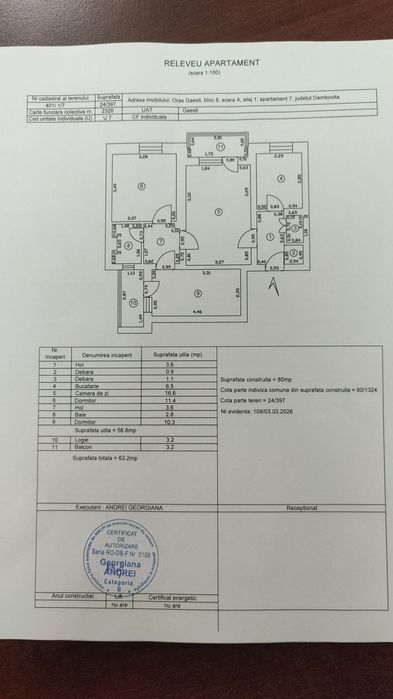 De vânzare apartament 3 camere !