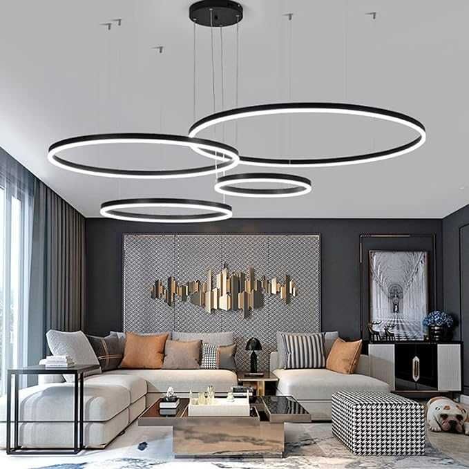 Намалени 10% Модерни LED лед полилей ринг, кръг дистанционно,  2,3,4