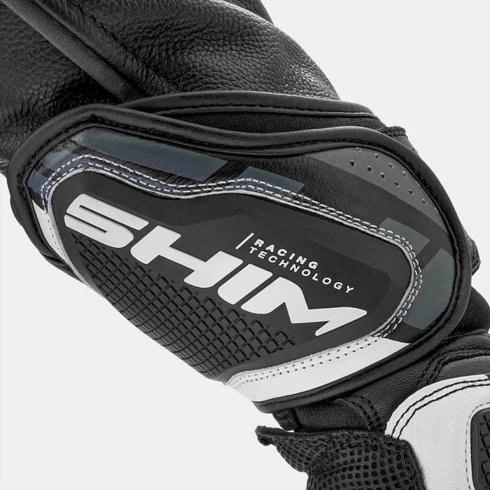 Кожени мото ръкавици SHIMA RS-3 white ,всички протектори,вентилация,
