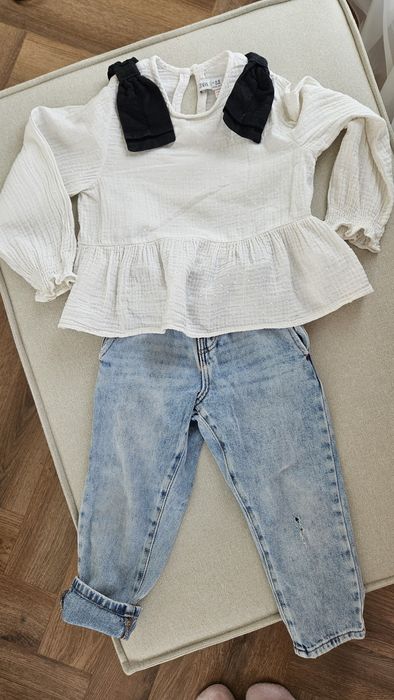 ZARA лен и памук блуза 110 см 4-5 години